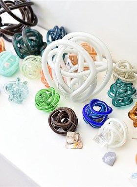 每周一三五10点上新/创意时尚欧式彩色玻璃麻团摆件桌U面装饰B10-