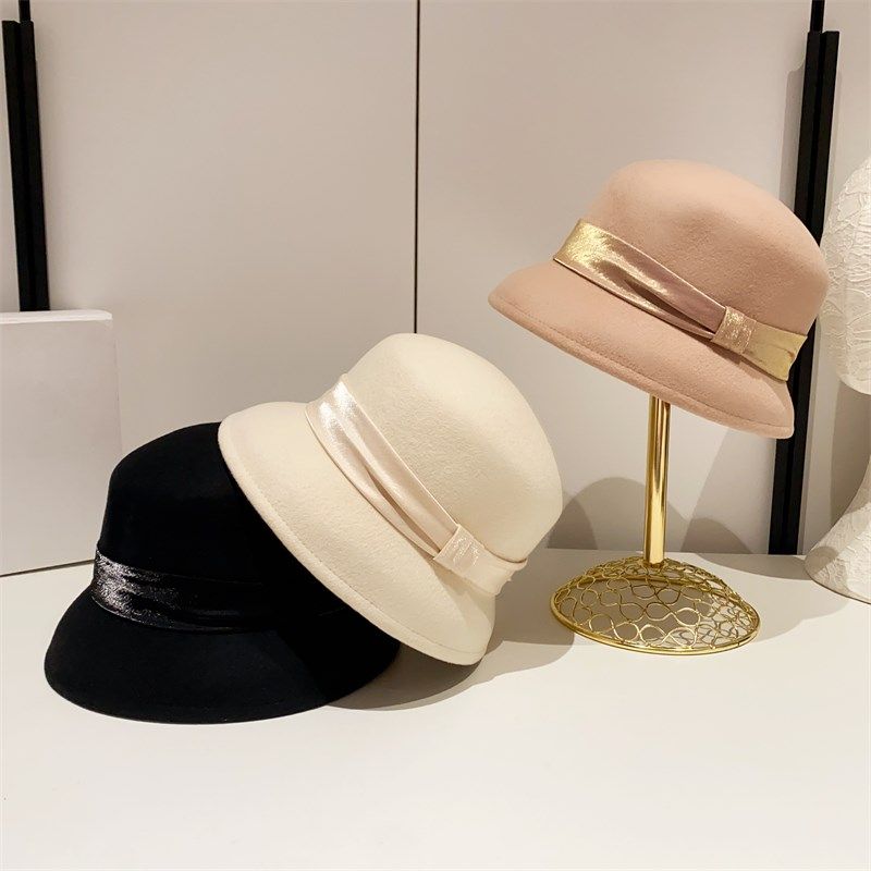 法式赫本羊毛呢帽子女秋冬礼帽白色平顶水桶帽盆帽保暖优雅渔夫帽,服饰配件/皮带/帽子/围巾,帽子,淘宝优惠券,粉丝福利购,淘宝优惠卷