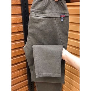 休闲裤 老爹裤 直筒弹力牛仔裤 水洗长裤 春秋季 宽松中年小直角裤 男士