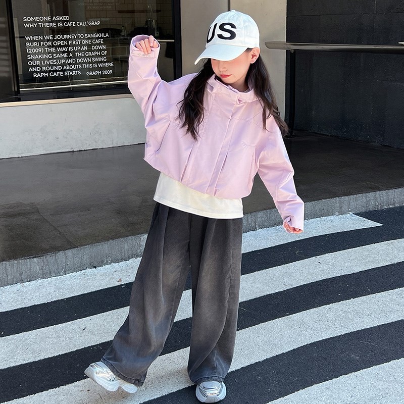 女童春秋短款外套2025新款儿童女D孩时髦洋气炸街春装上衣春季夹
