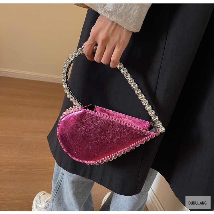 日本品质爆款时尚镶钻晚宴包名媛爱心手提包女2025春新款高级感水