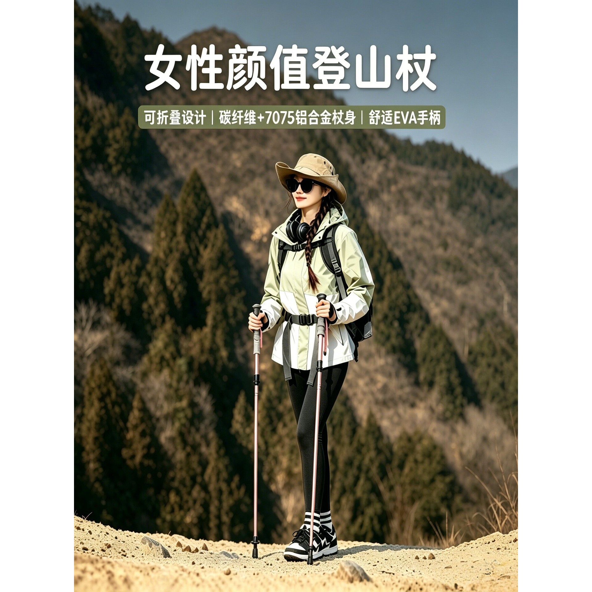 德国leki官网超轻碳纤维登山杖女款折叠手杖户外便携铝合金徒步装