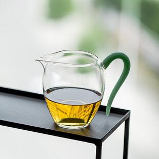 天青玉色玻璃公道杯耐热透明分茶器泡茶公杯高档功夫茶具茶海