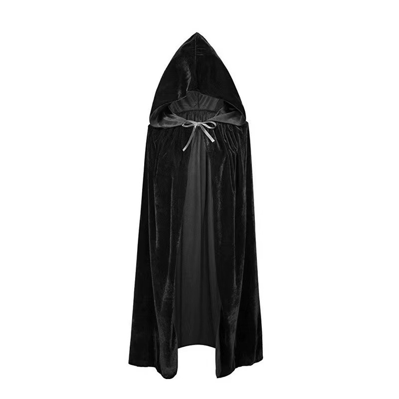 Halloween Black Adult Cape Vampire Costume Wizard Demon