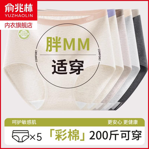 俞兆林高腰大码彩棉抗菌三角内裤