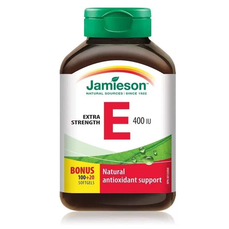 【保税直发】JAMIESON健美生维生素E400IU软胶囊120粒
