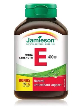 【保税直发】JAMIESON健美生维生素E400IU软胶囊120粒
