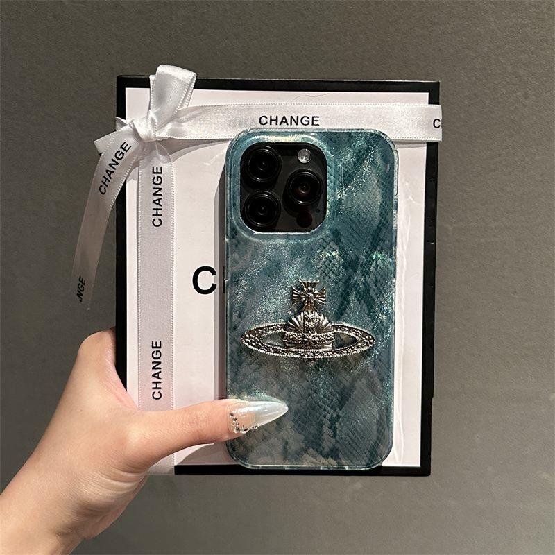 巴黎绿蛇纹环绕星球适用于苹果15promax手机壳15新款14女13防摔12
