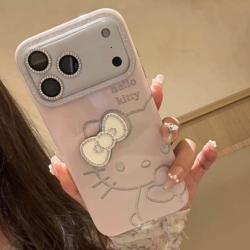 少女心闪粉线条Kitty适用苹果17ProMax手机壳iPhone16可爱15/4/13