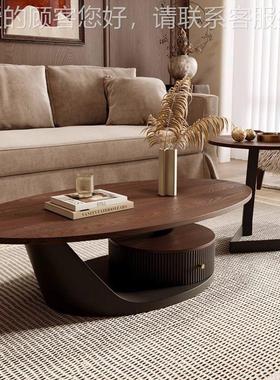 实木边几中古风家642轻奢代简约用客茶台桌设计师现小户型厅茶几