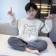 加厚法兰绒男孩睡衣绒新款 秋冬季 男童家居服儿童冬款 珊瑚2025套装
