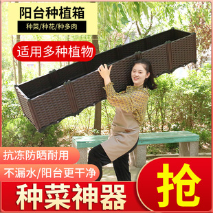 种菜神器家庭阳台花架爬藤支架阳台种菜盆塑料花盆U种菜专用种植