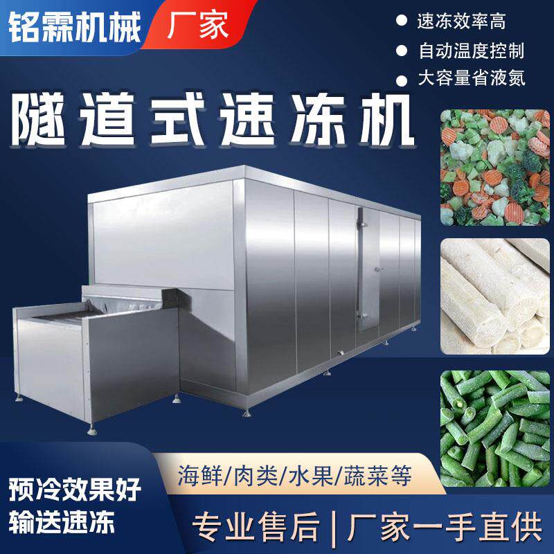 商用芦笋隧道式速冻设备隧道青豆速冻流水线自动什锦蔬菜速冻机