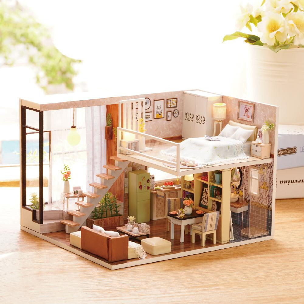 手工diy小屋礼物模型房子拼装玩具生日屋创意别墅制作时光小智趣