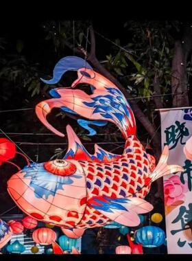 发光鱼灯传统制2风026旅XFP游花景区金鱼灯现货鱼灯定灯非遗国灯