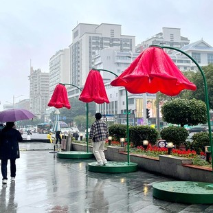 景区网红打卡感应花 户外防水自动开花 园林景观亮化装置