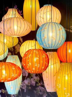 街装饰灯笼ESO仿古天幕氛异古镇道新年户外绸布室外夜景性围布置