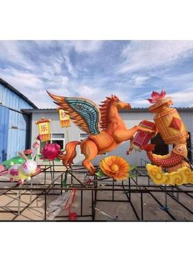 马年花灯春节定花货彩灯景区传统元现宵节大型灯花车D56391鱼灯户