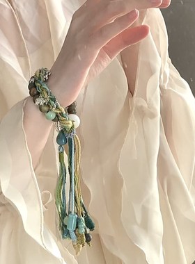 新中式手工编织手链女藏式民族风流苏手绳新款国风百搭手饰品