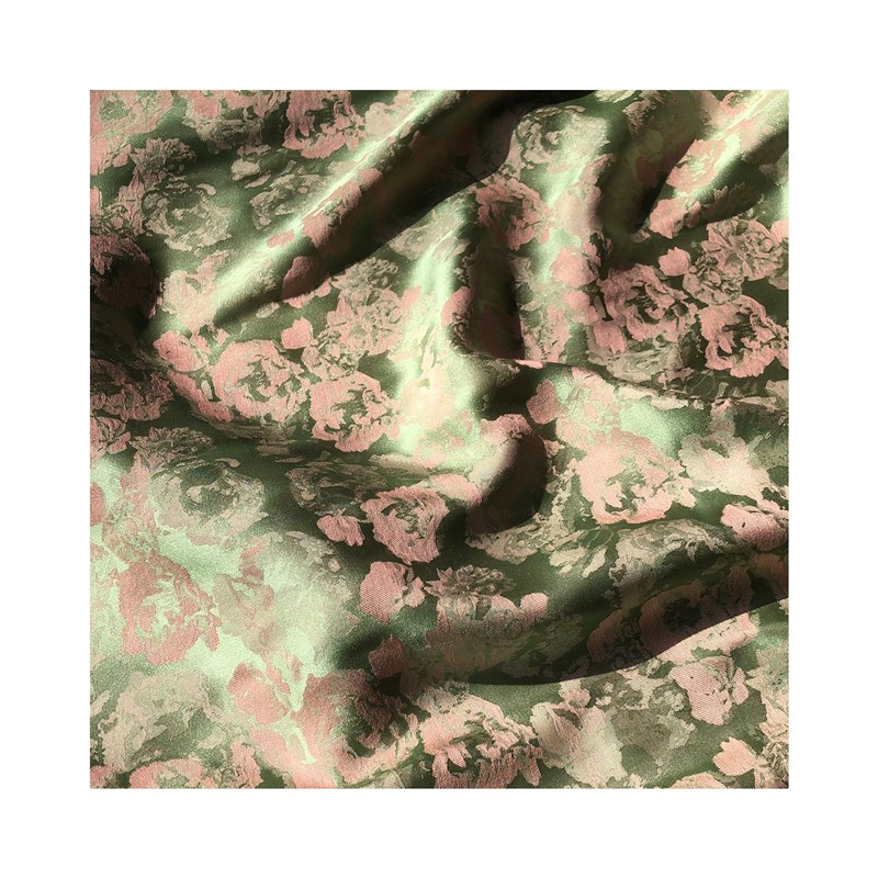 新款涤棉提花面料抽象玫瑰春夏复古中国风衬衫连衣裙汉服旗袍布料