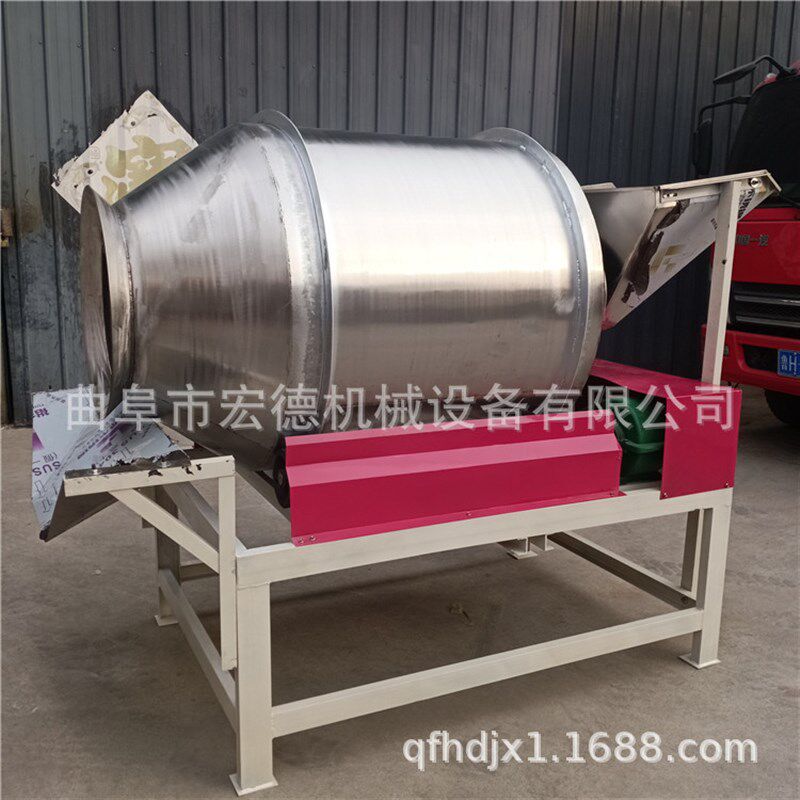 鱿鱼丝腌料搅拌机 不锈钢滚筒颗粒混合机 鸡翅腌制调料搅拌机