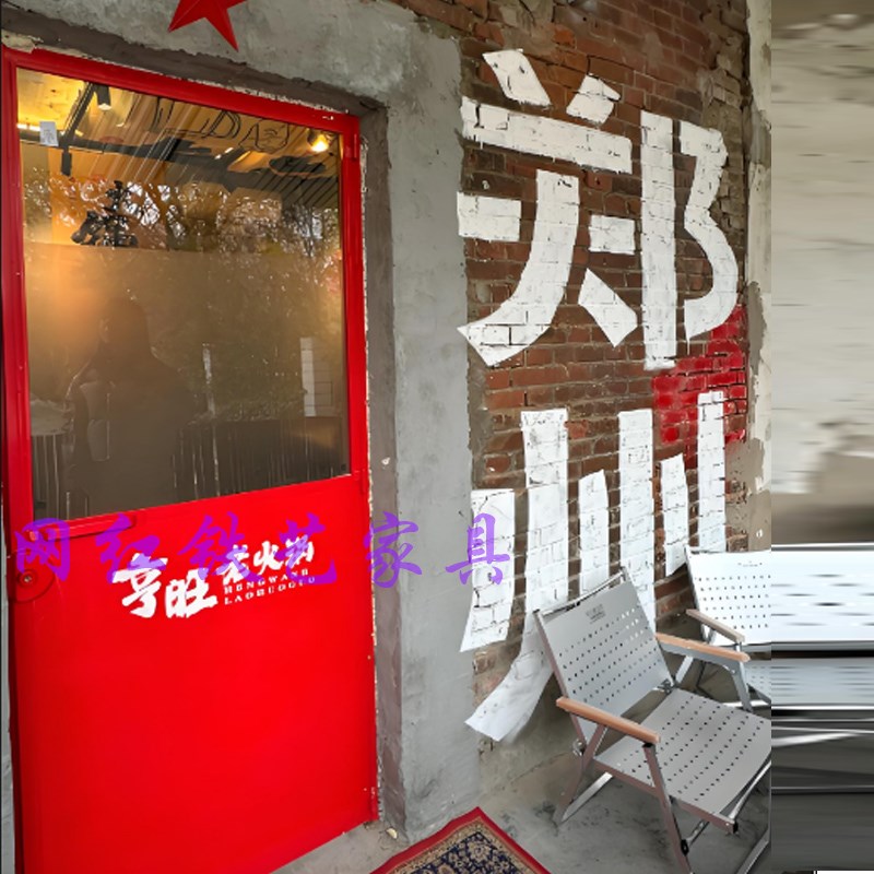 网红工业风铁艺玻璃门店铺门服装店门创意钢化玻璃门室内平开门