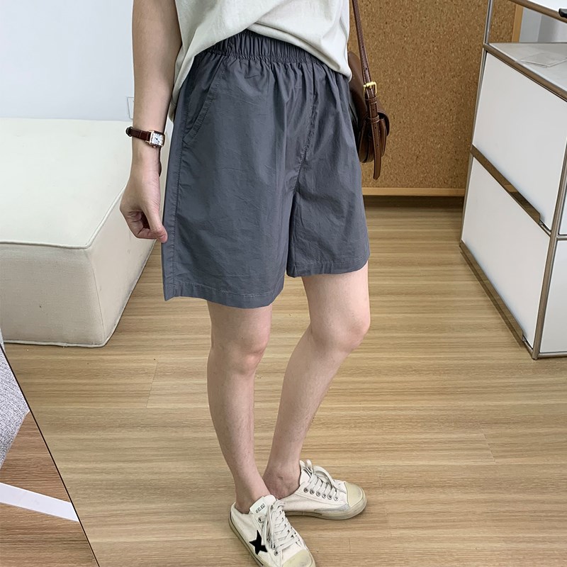 超薄速干运动风短裤女夏2024新款宽松韩版高腰显瘦休闲四分阔腿裤