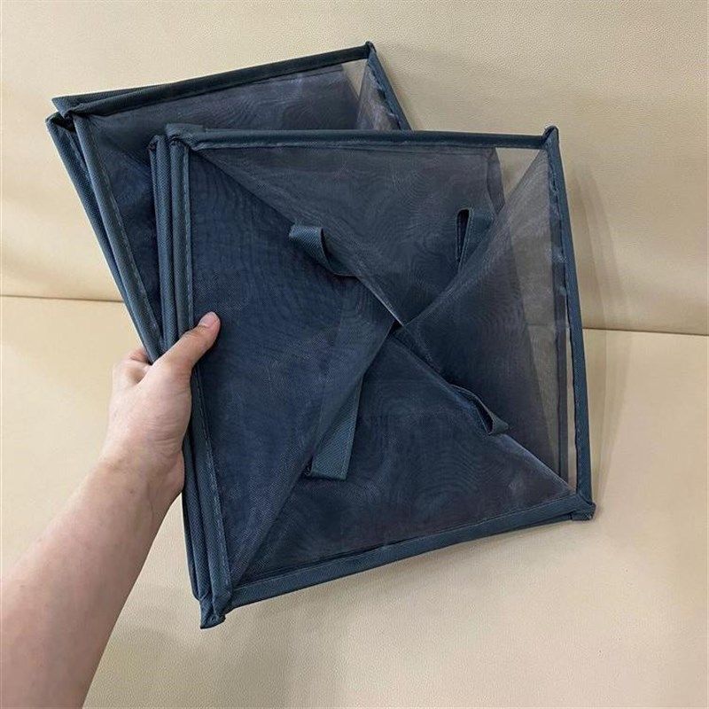 可折叠衣服收纳篮带提手脏衣篓透气洗衣篮储物篮网格洗衣筐篮子