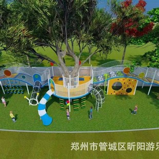 户外幼儿园儿童大型廊架组合设施室外攀爬架木制滑梯游乐设备厂家