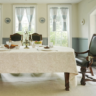 立体提花c法式餐桌布轻奢高级感复古氛围感北欧茶几布艺防水壁纸