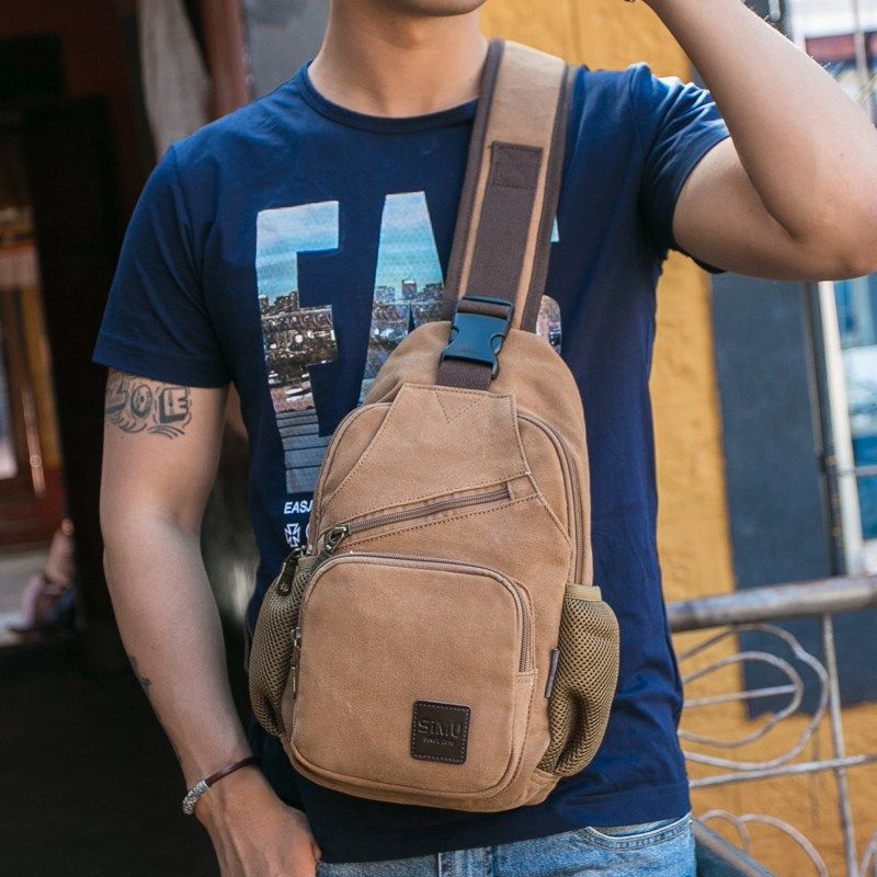 男士包包男款胸包男帆布男式休闲大号男包新款斜挎包户外运动背包
