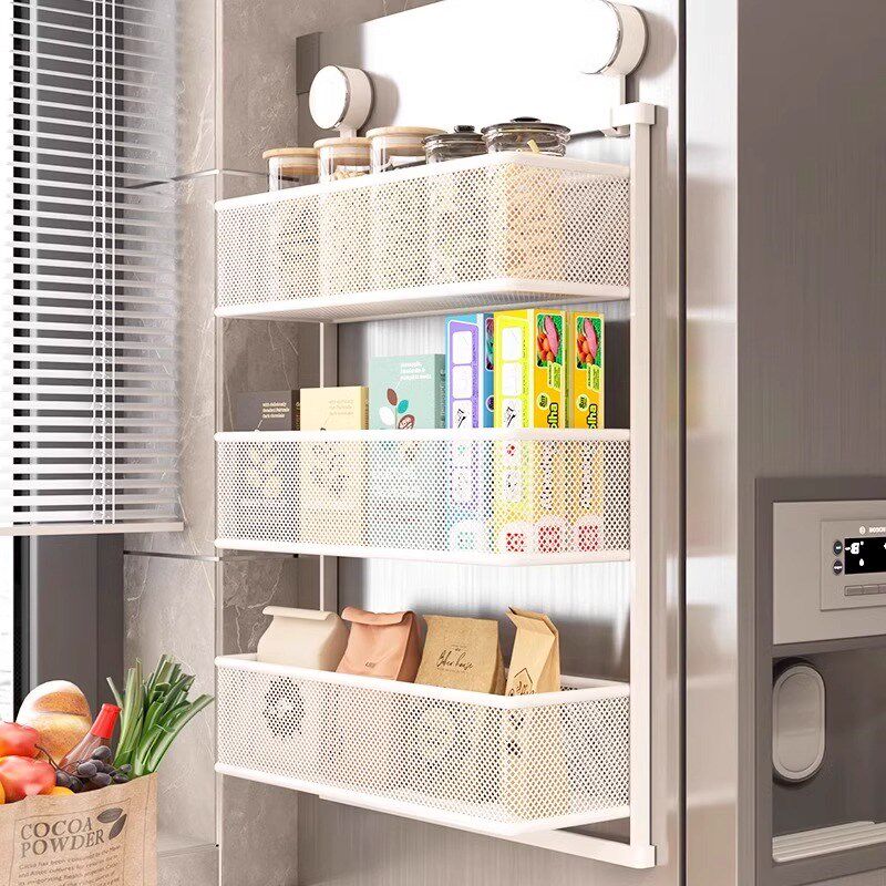 冰箱置物架侧收纳壁挂式吸盘厨房多功能收纳架多层保鲜膜调料架子