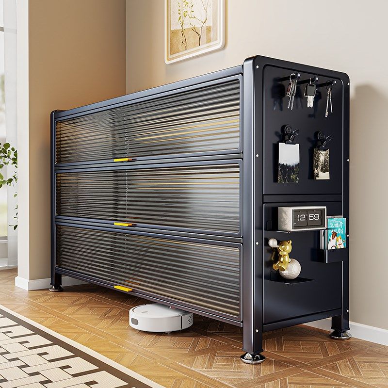 钢制防尘鞋柜家用门口玄关柜大容量收纳储物柜入户上翻门多层鞋架