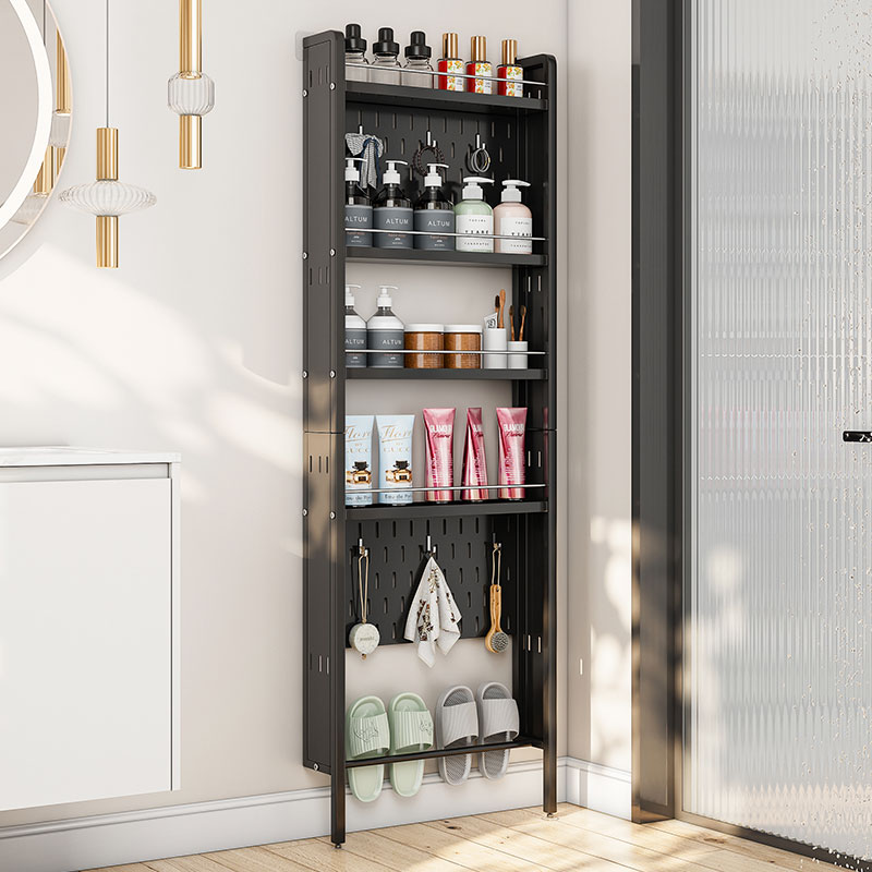 化妆室门後置物架落地超薄浴室夹缝极窄厕所缝隙洞洞板多层收纳层