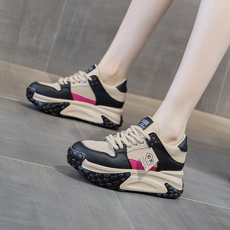 老爹鞋女内增高2025春秋u爆款软底百搭厚底不累脚运动休闲鞋显脚