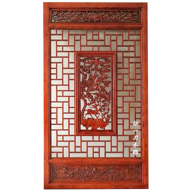 东阳胡一刀木雕实木花格木制品客厅隔断入户屏风玄关装饰中式仿古