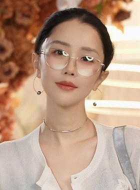 Y【叭哒不惑】纯肽防蓝光老钱风眼镜女护眼气质百搭