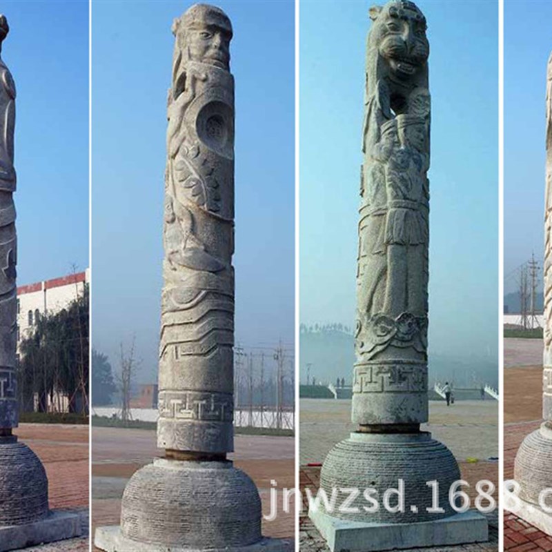 青海云纹石柱雕刻公司 雕刻云头图案石柱子价格V 祥云柱子
