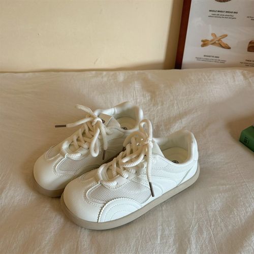 林先叁 复古德训休闲板鞋女夏季新款薄款透气百搭网面休闲小白鞋