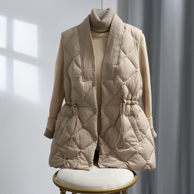 2021新款轻薄短款修身收腰韩版羽绒服马甲女秋冬羽绒背心马夹外套