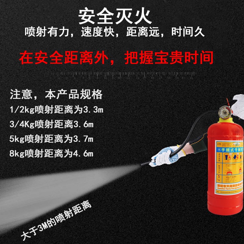 消防灭火器商铺用4公斤 手提式干粉灭火器箱子2只装套装 酒店专用