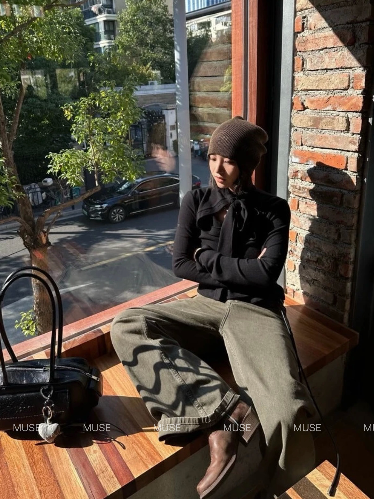 thumbnail for Muse Soft American Style~ Tobacco Color Washed Vintage Denim Pure Cotton Curved Casual Pants