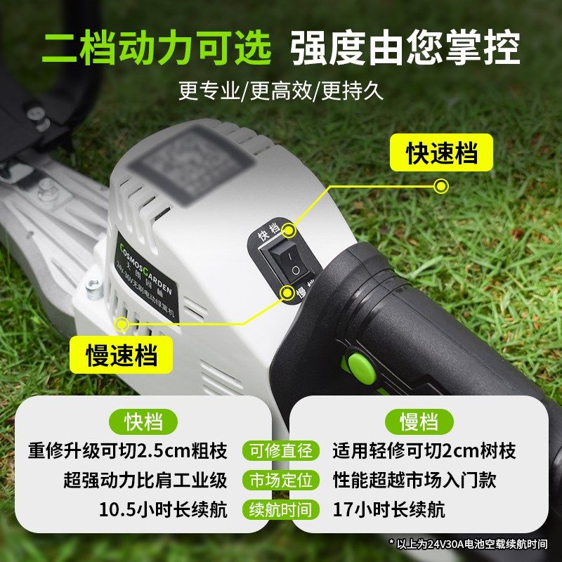 无刷重修电动绿篱机锂电茶叶茶树修剪机充电式采茶粗枝球树修枝剪
