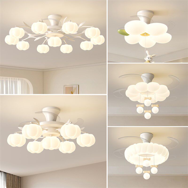 客厅隐形风扇灯2025新款餐厅吸顶吊扇灯一体式静音大风力全屋套餐