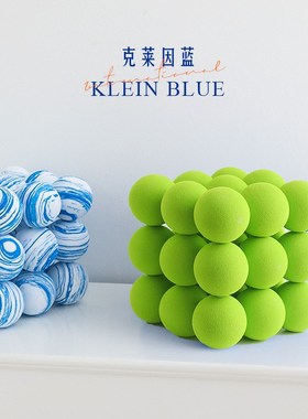 克莱因蓝圆球魔方摆件小球几何拍照道具北欧创意家居软装饰品摆设