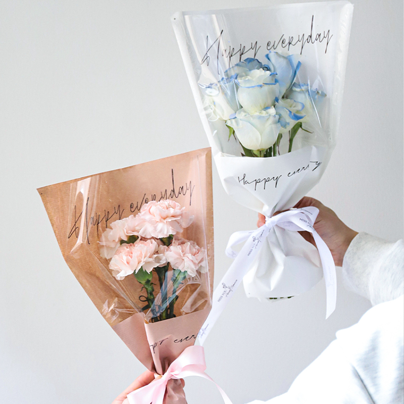 多支鲜花花束包装袋鲜花玫瑰花diy材料单枝袋单只花艺包花纸袋子