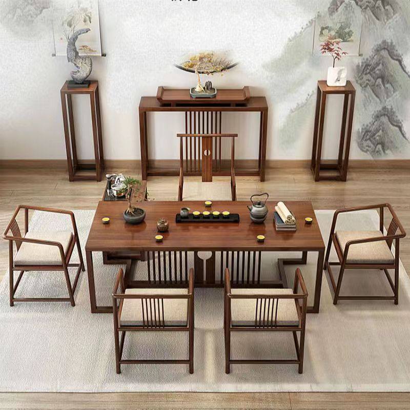 新中式屏风茶桌椅全实木功夫茶几禅意家用接待罗汉床沙发泡茶组合,商业/办公家具,茶台/茶桌,淘宝优惠券,粉丝福利购,淘宝优惠卷