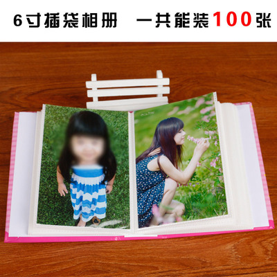 卡通6寸相册插页式相册儿童影集插袋小相簿创意宝宝成长相册本