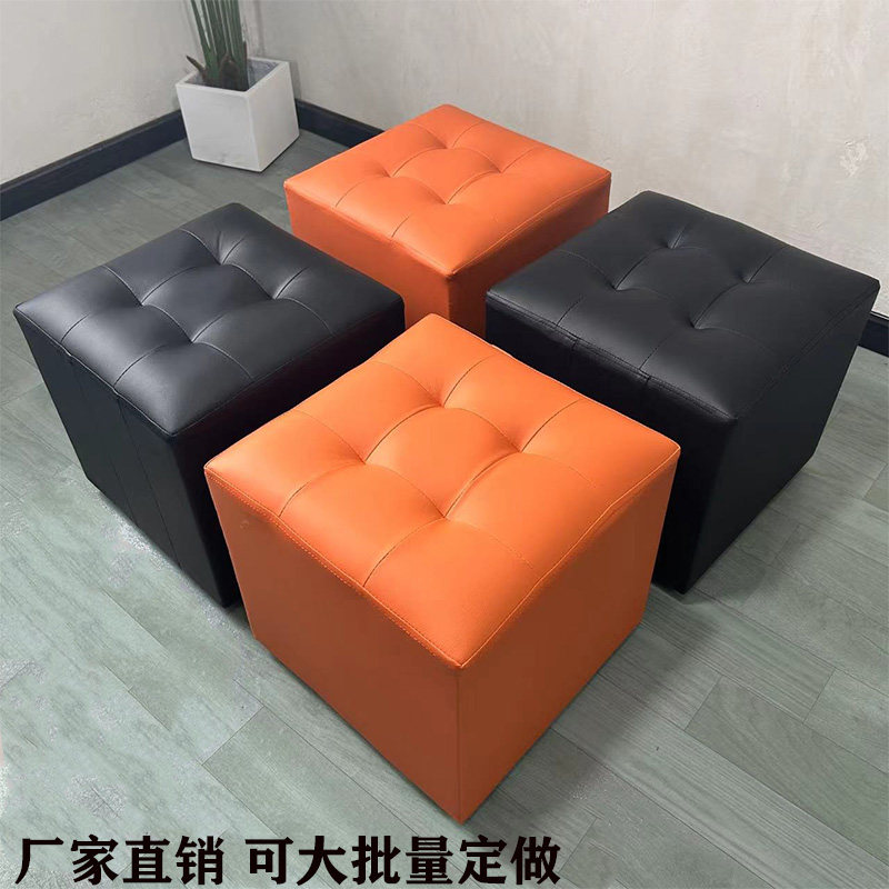 小凳子白色会展活动面包凳皮凳子方凳沙发凳40cm高小方墩婚礼车展