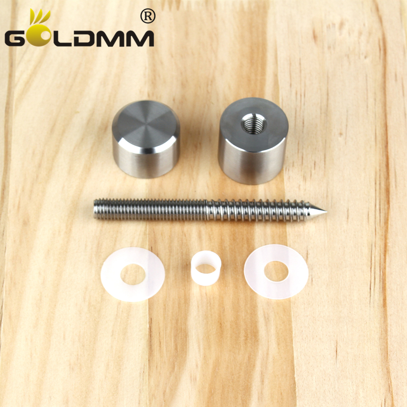 不锈钢实心玻璃钉 实木楼梯侧装玻璃配件 楼梯木牙螺丝钉固定挂件